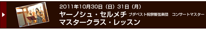2011/10/30開催　ヤーノシュ・セルメチ　マスタークラスレッスン